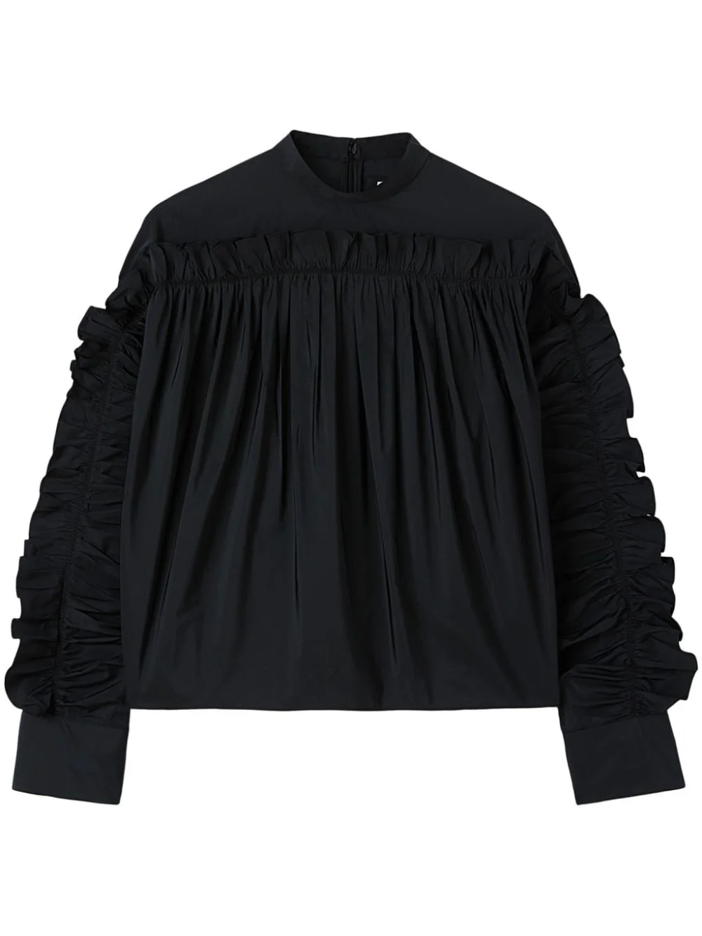 ruffle-detailing crew-neck sweatshirt - 1