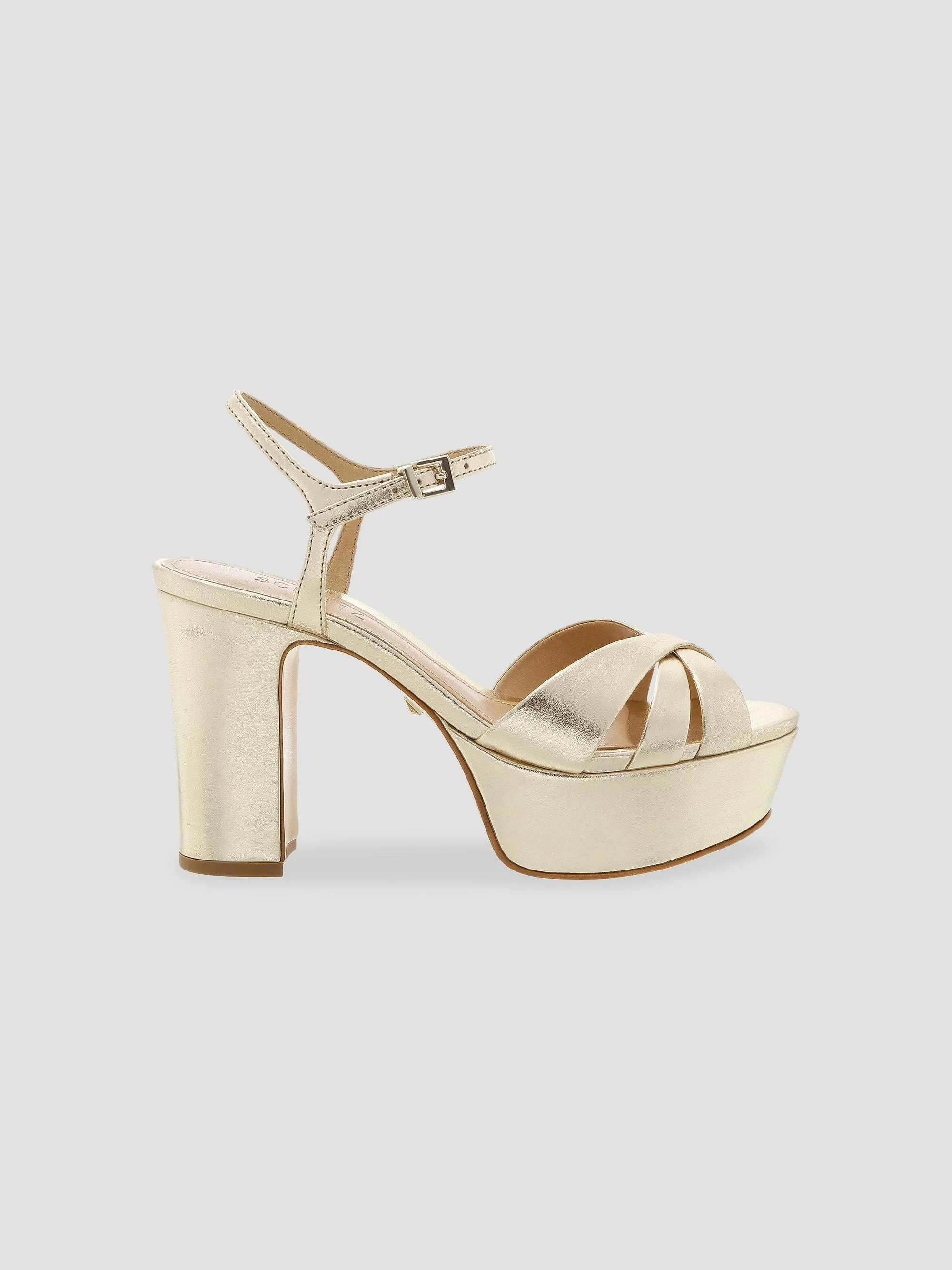 Women's Keefa Metallic Leather Platform Sandals - Platina - 1