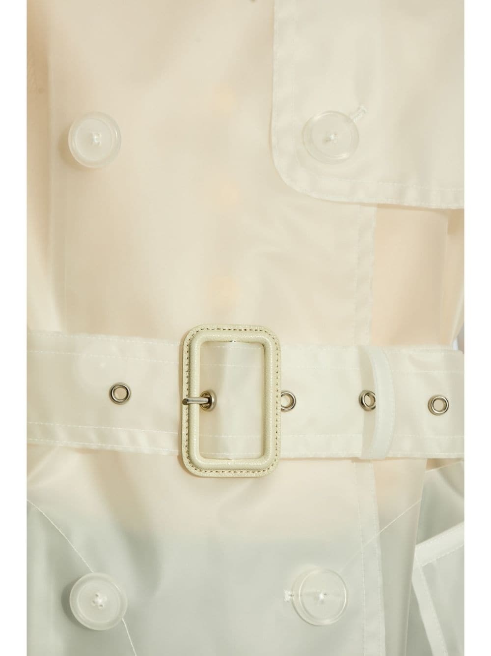 transparent belted trench coat - 5