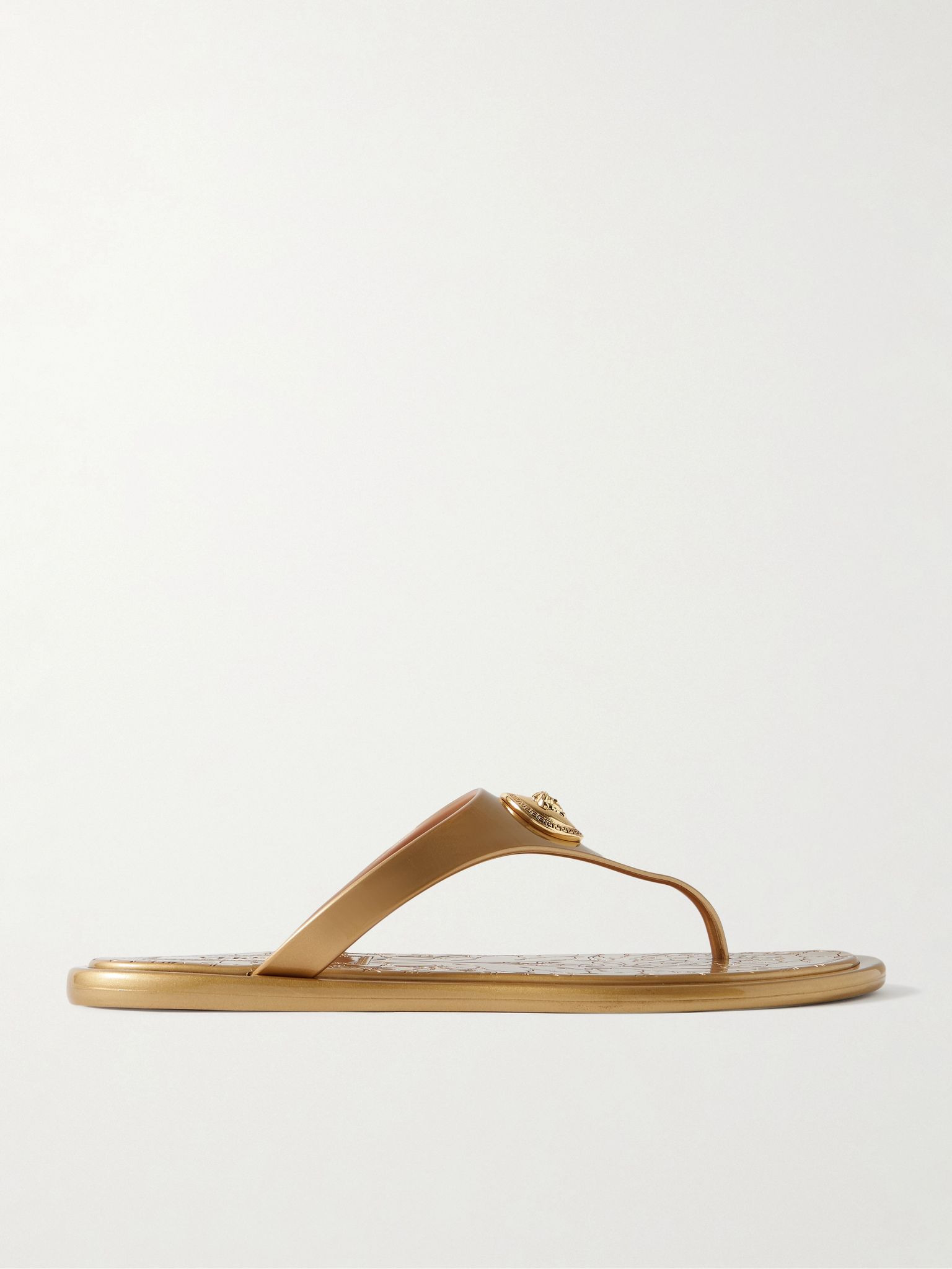 Alia embellished metallic rubber flip flops Gold - 1
