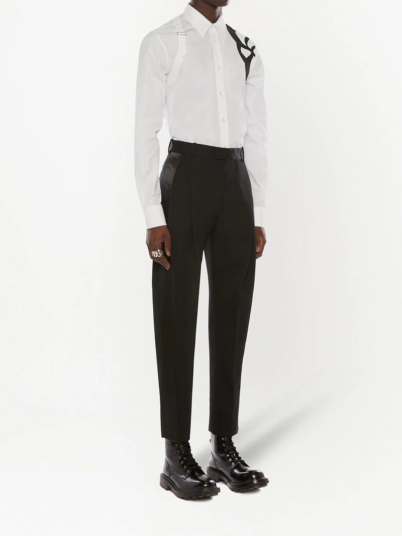 tailored satin-panel trousers 3