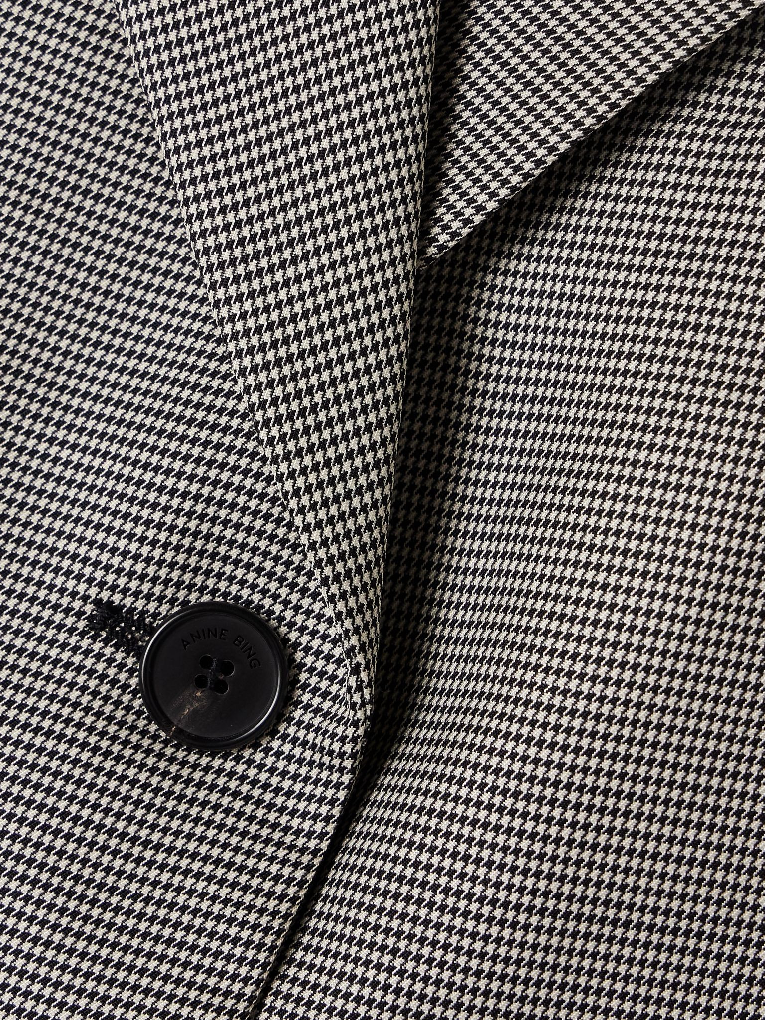 Sara houndstooth wool-blend blazer Black - 5