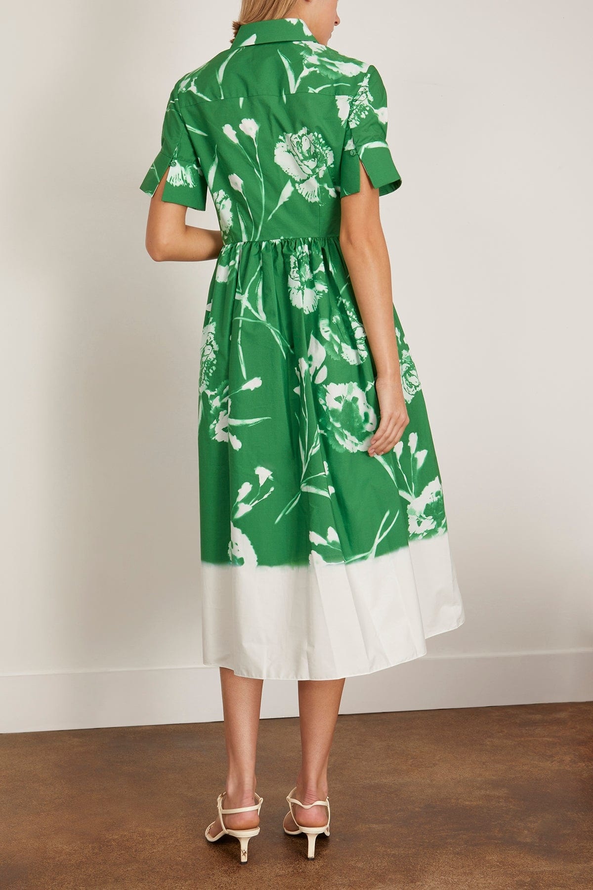 Short Sleeve Shirt Dress in Carnation Cyanotype Clover - 4