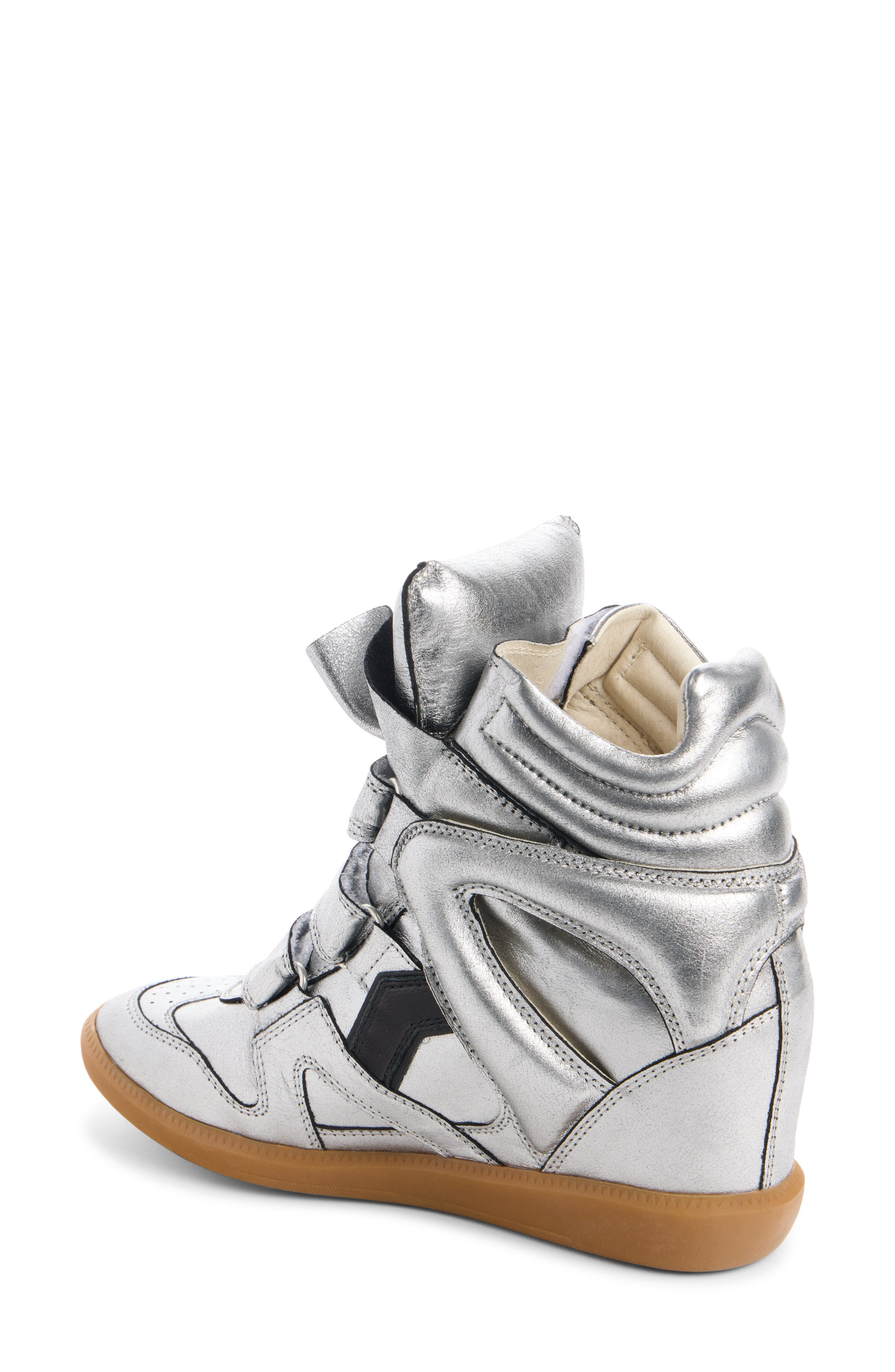 Isabel Marant Bekett Hidden Wedge High Top Sneaker in Gun Metal at Nordstrom - 2