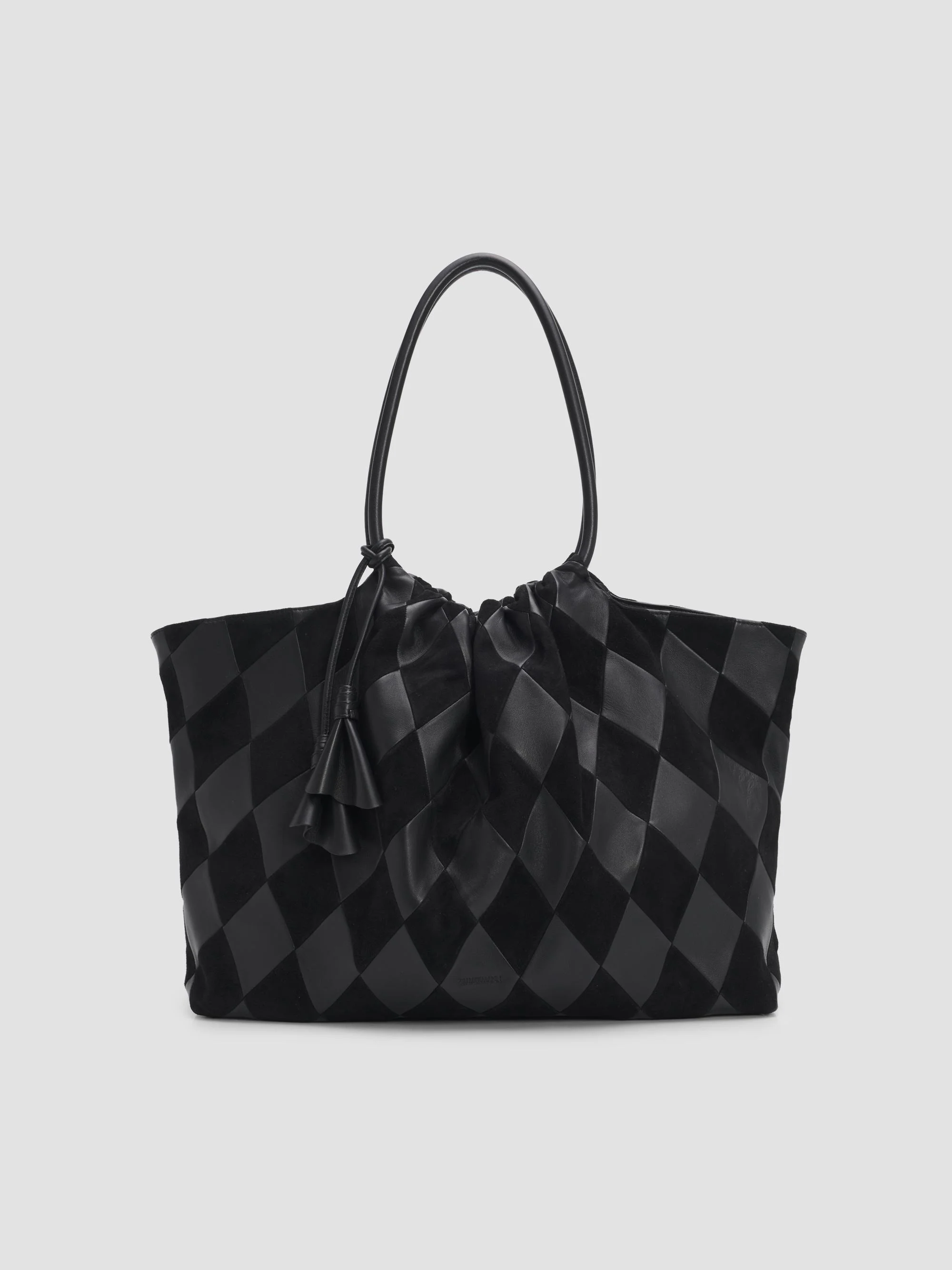 Women's Cloud 91 Suede & Leather Checkerboard Shopper - Black - 1
