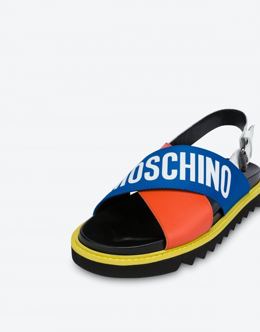 CRISS-CROSS CALFSKIN SANDALS - 4
