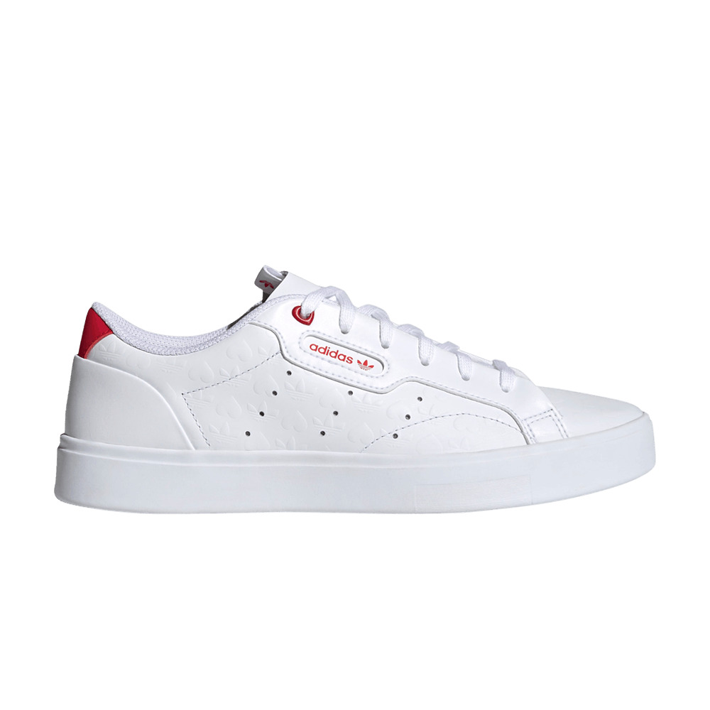 Wmns Sleek 'Heart Embossed - White Scarlet' - 1