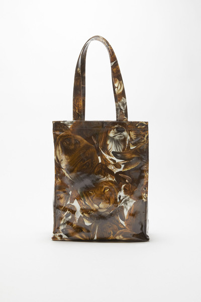 Acne Studios Logo shoulder tote bag - Cognac brown multi outlook
