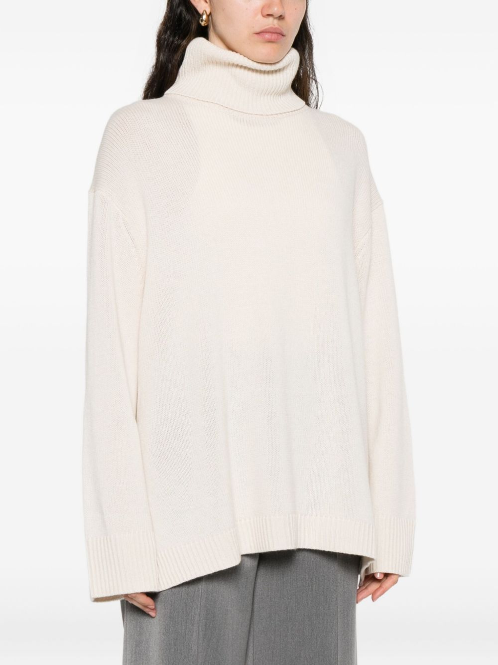 turtleneck ribbed sweater - 3