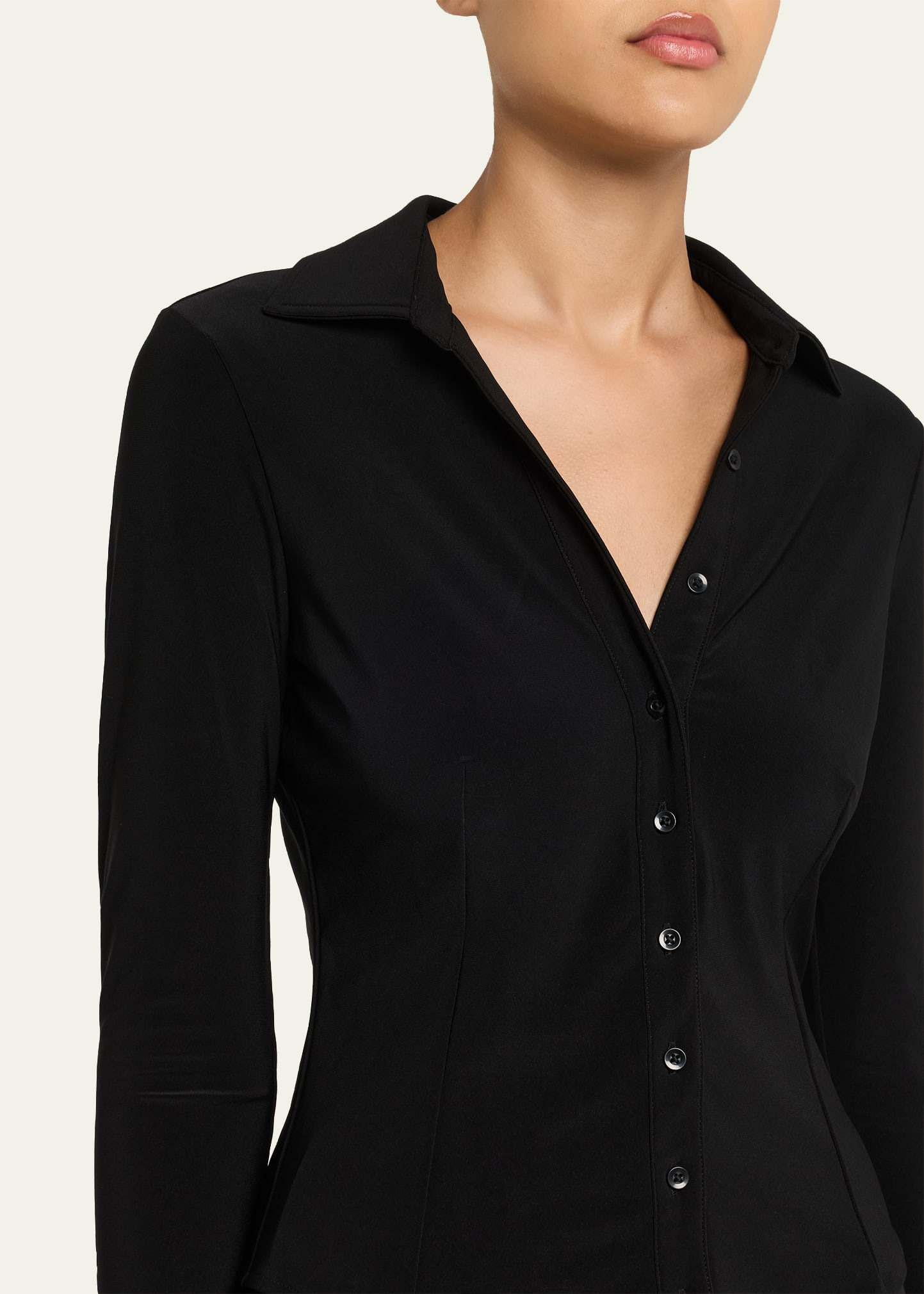Freya Fitted Button-Front Top - 5