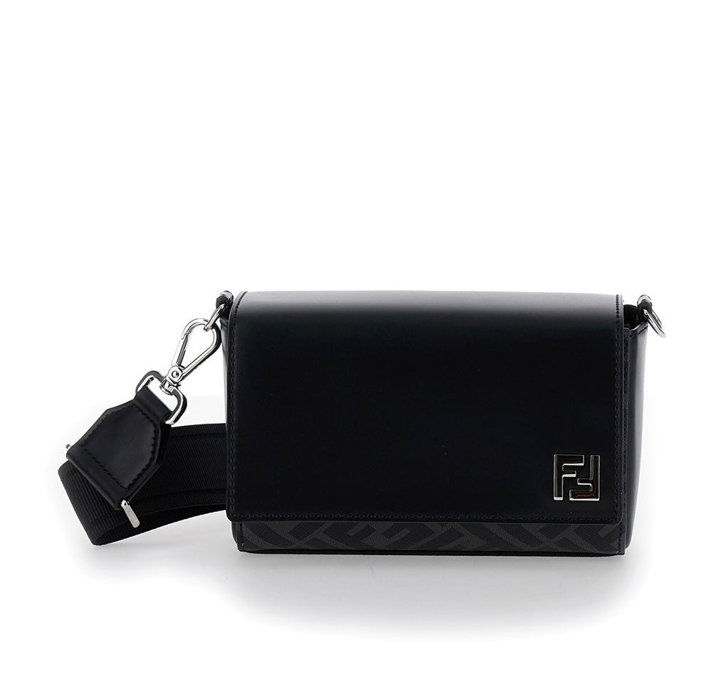 【FENDI】FF SQUARED COMPACT BAG FF Squared Compact Bag Leather Black | Fendi