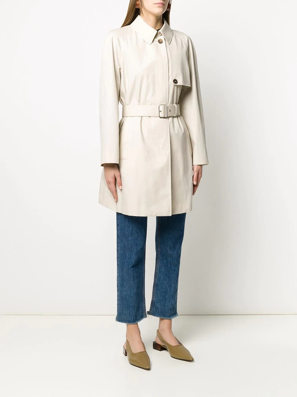 midi belted trench coat - 3