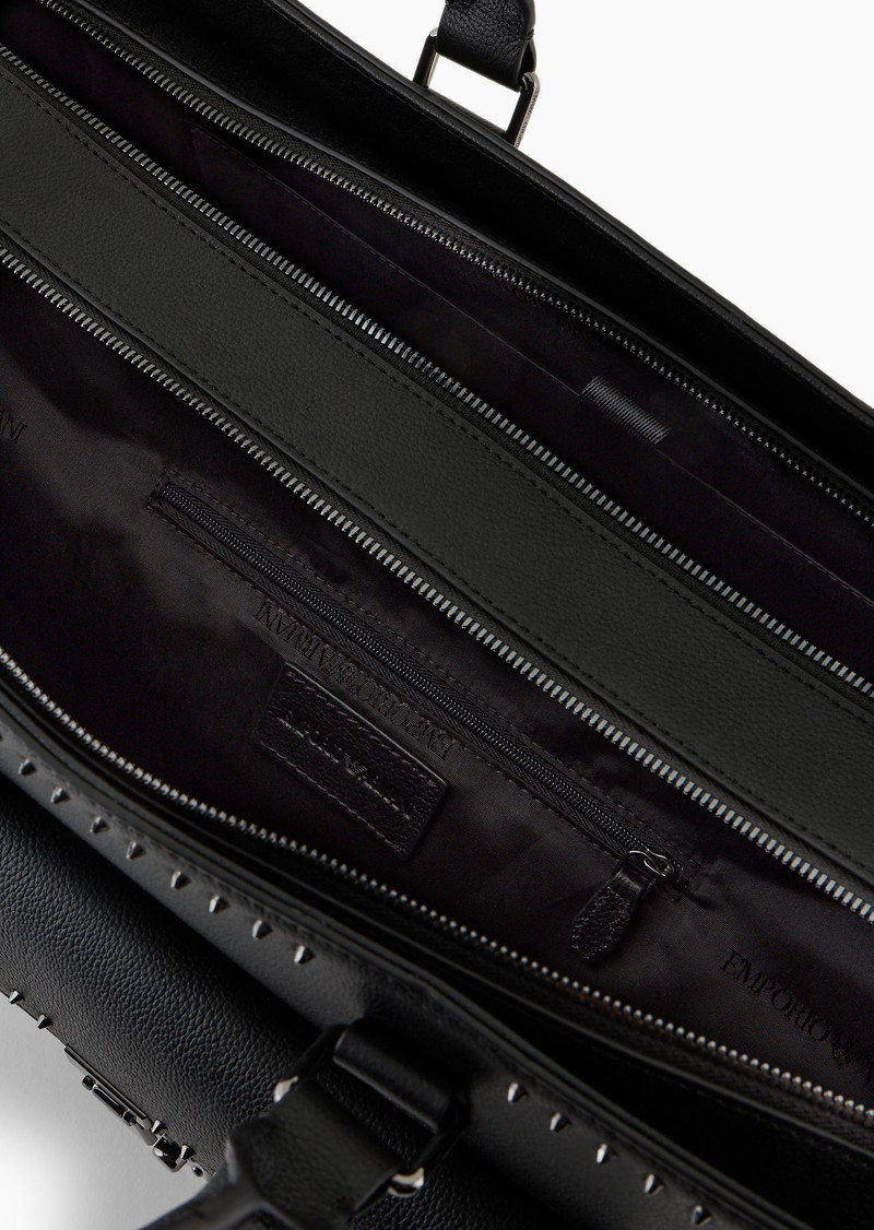 Studded pebbled-leather weekend bag 4