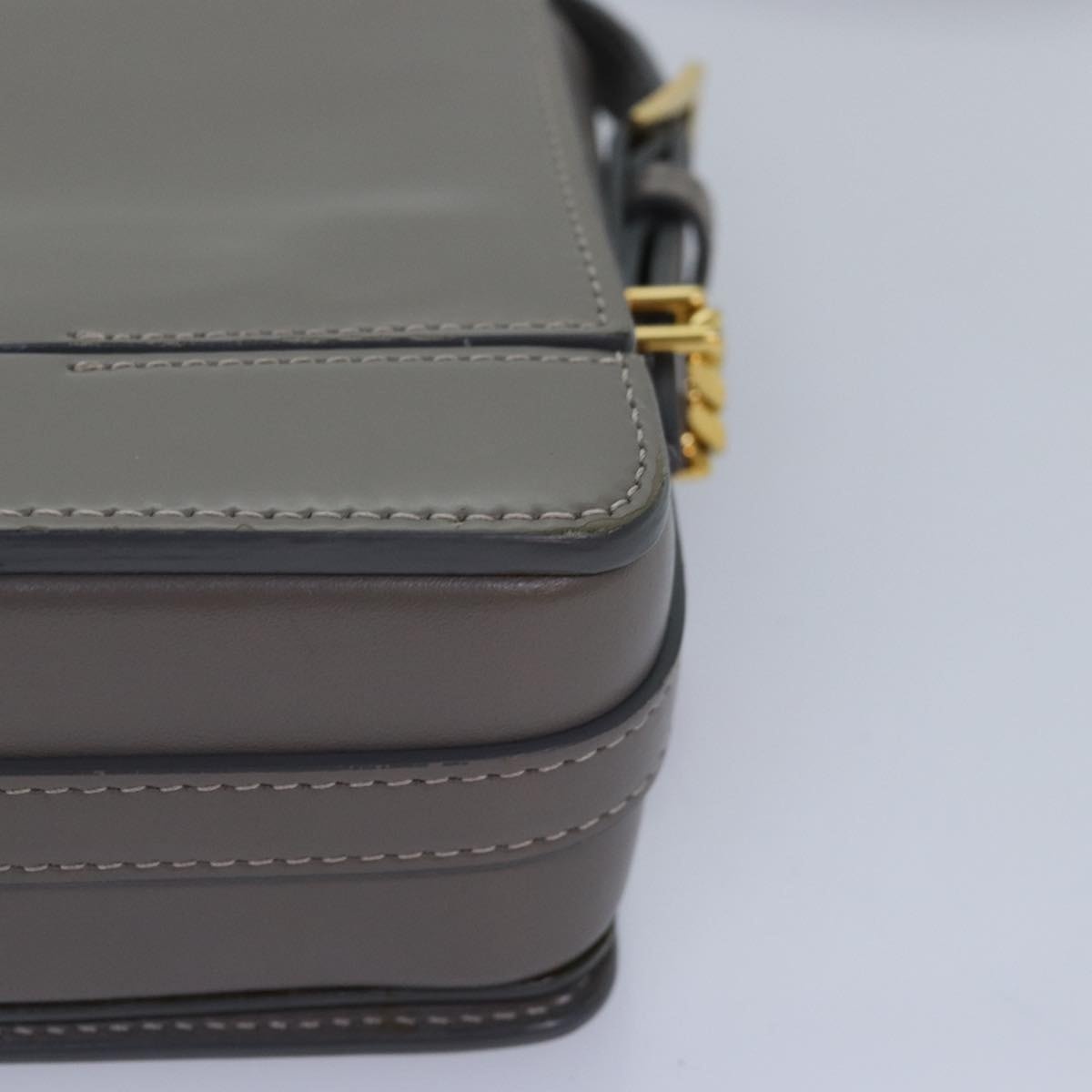 Burberry Shoulder Bag Patent Leather Gray Gold - 11