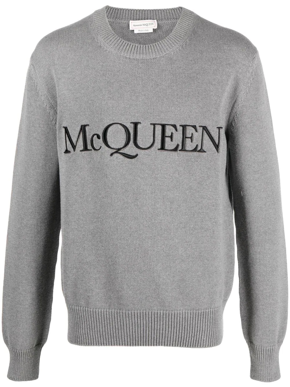 logo-embroidered knitted jumper - 1