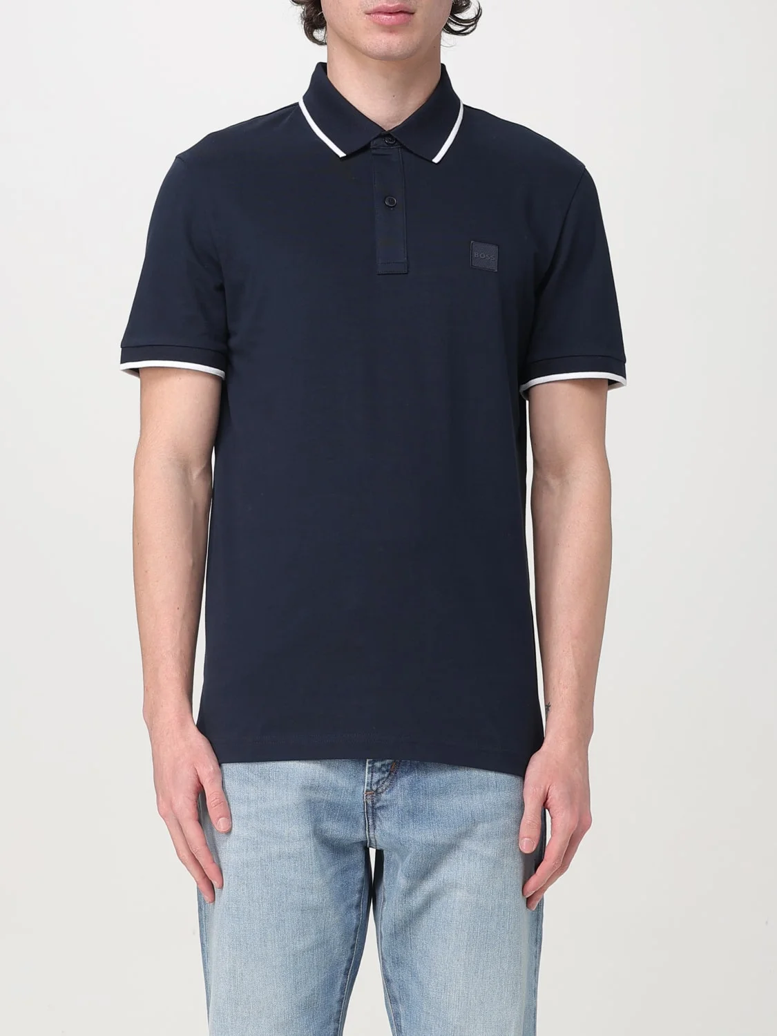 Boss basic cotton polo shirti with mini logo - 1