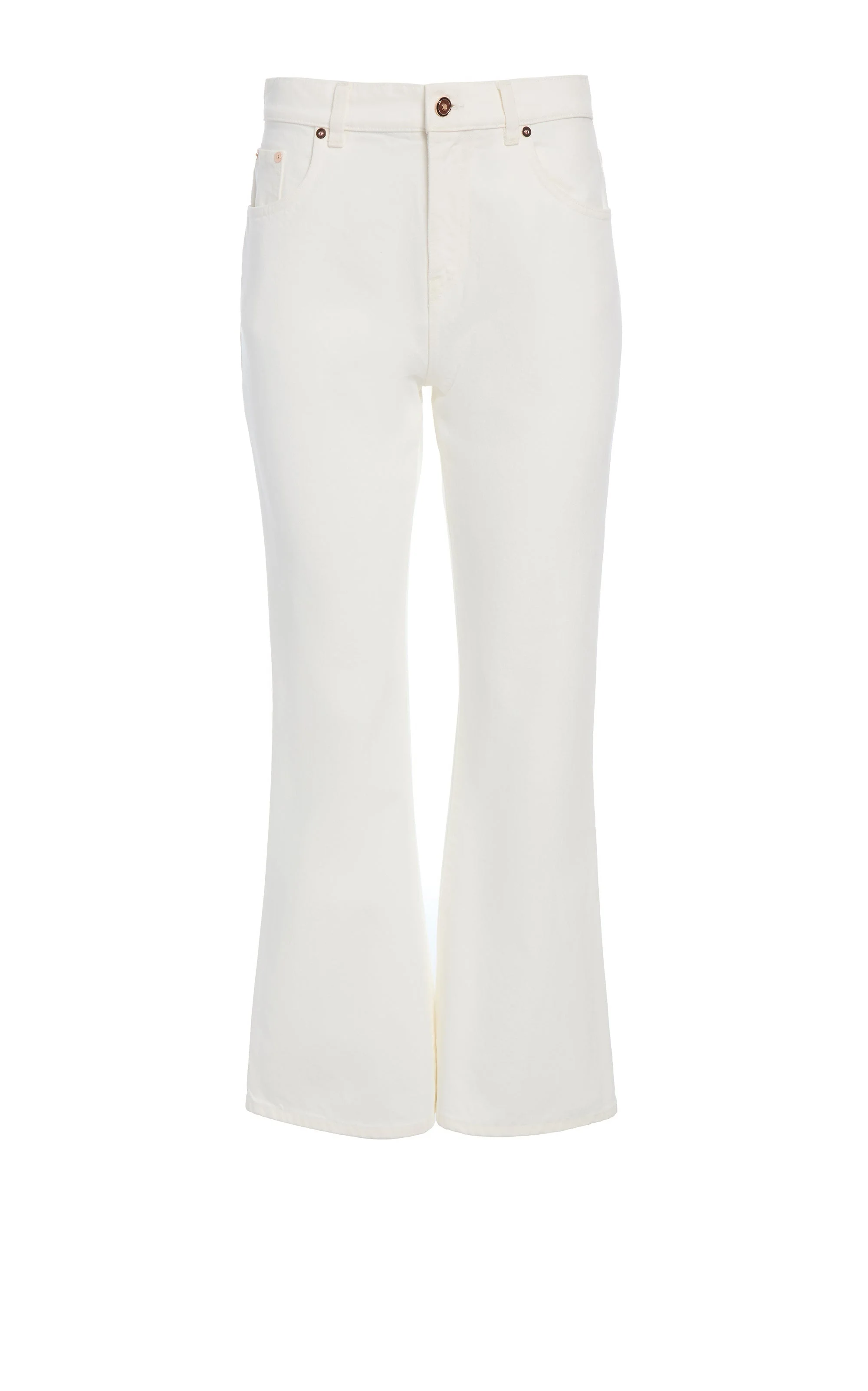 Ezra Bootcut Cropped Jean in White Recycled Cotton Denim - 1