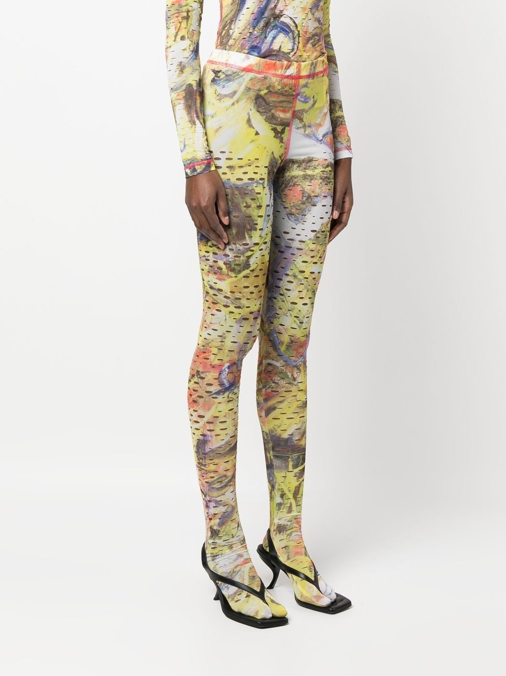 abstract-print footed leggings - 3