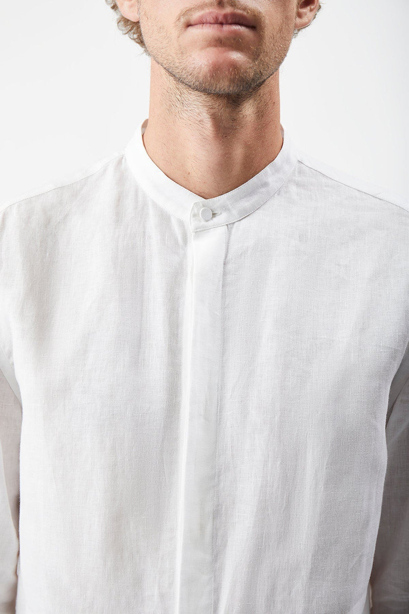 Ollie Shirt in White Linen 6