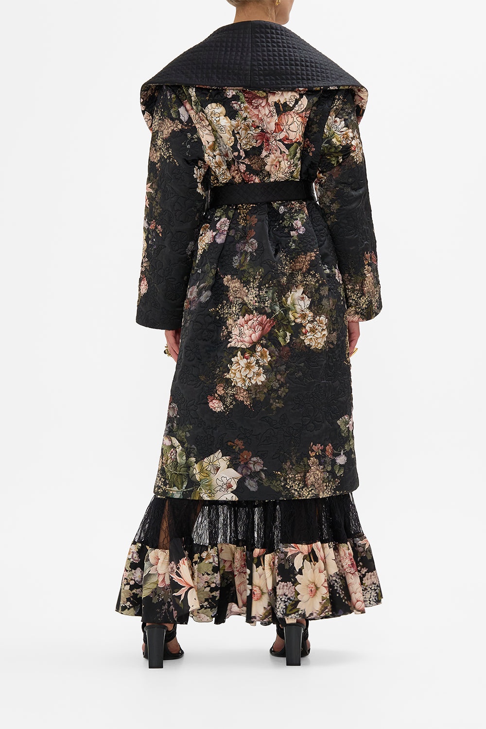 QUILTED LONG WRAP COAT - 3