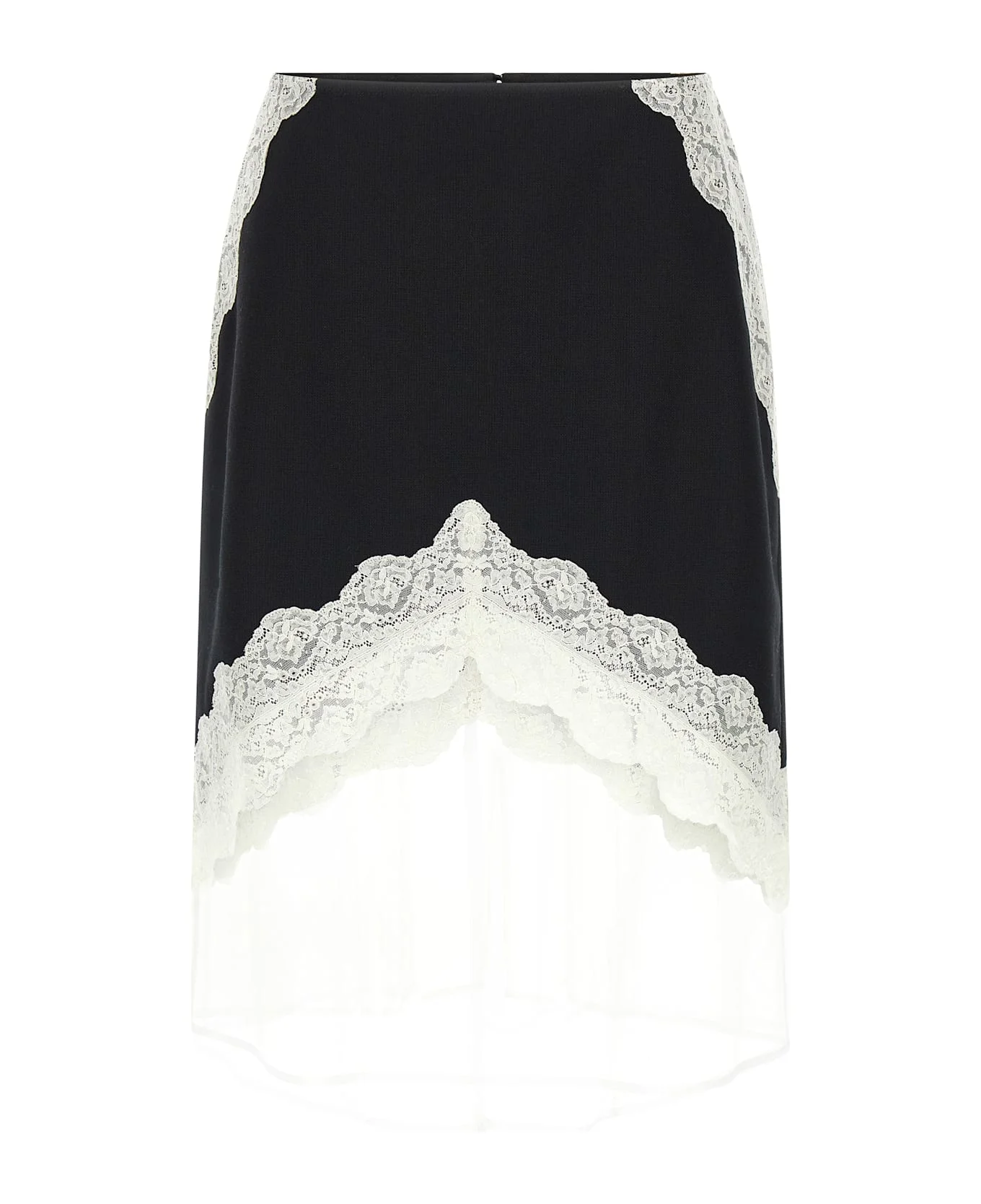 Organza Lace Wool Skirt - 1
