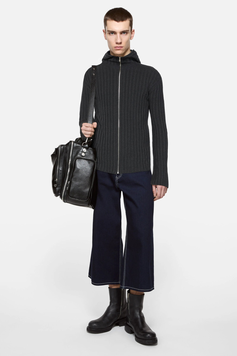 Acne Studios Zip-up hooded cardigan - Dark Grey Melange outlook