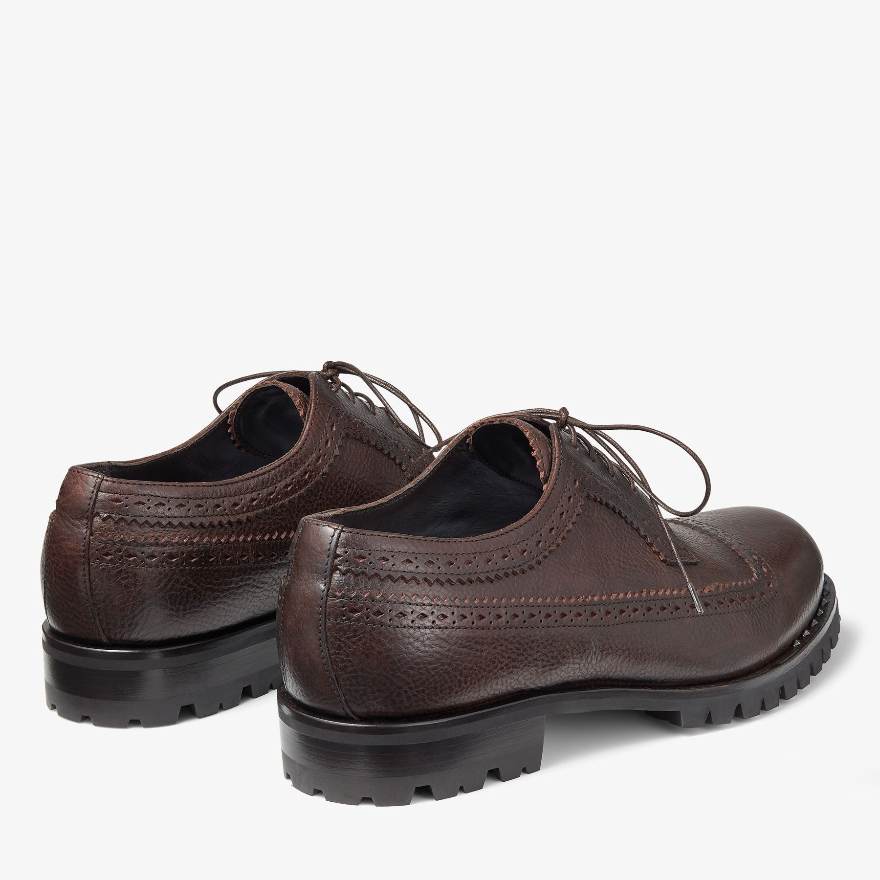 Diamond Derby
Mocha Calf Leather Lace-Up Shoes - 5
