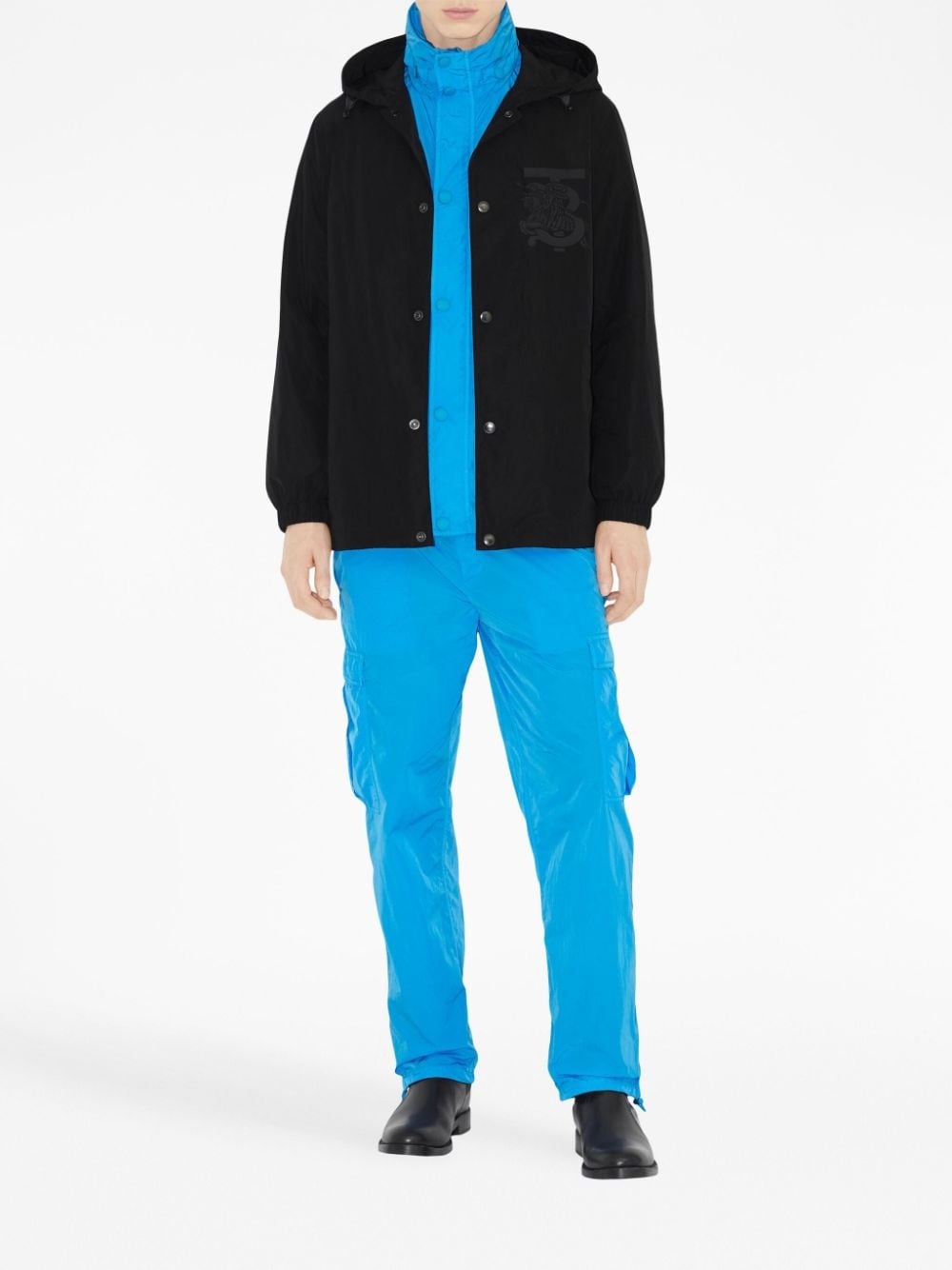 CHEST LOGO-PRINT HOODED JACKET - 4