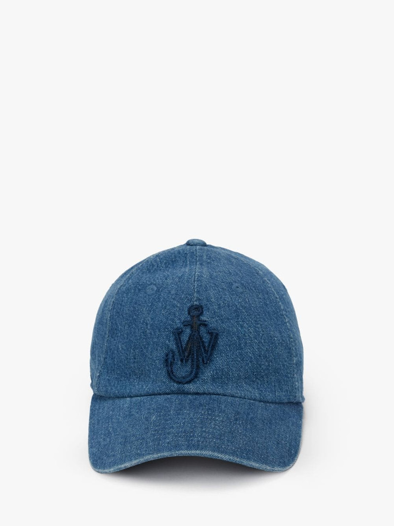 VELVEL PRINTED DENIM BASEBALL CAP WITH ANCHOR LOGO 1