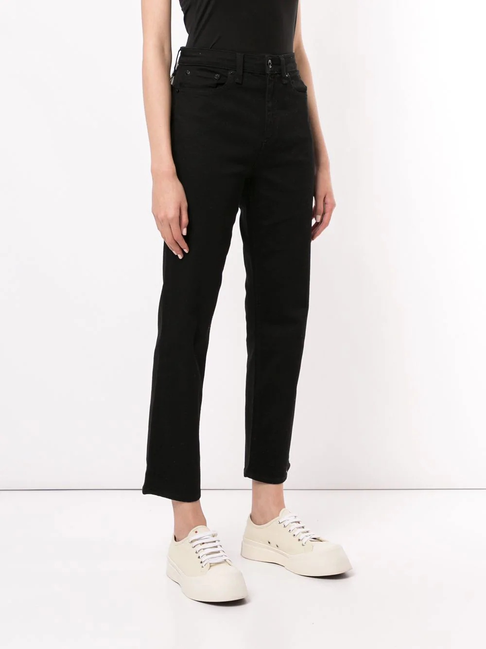 mid rise cropped jeans - 3