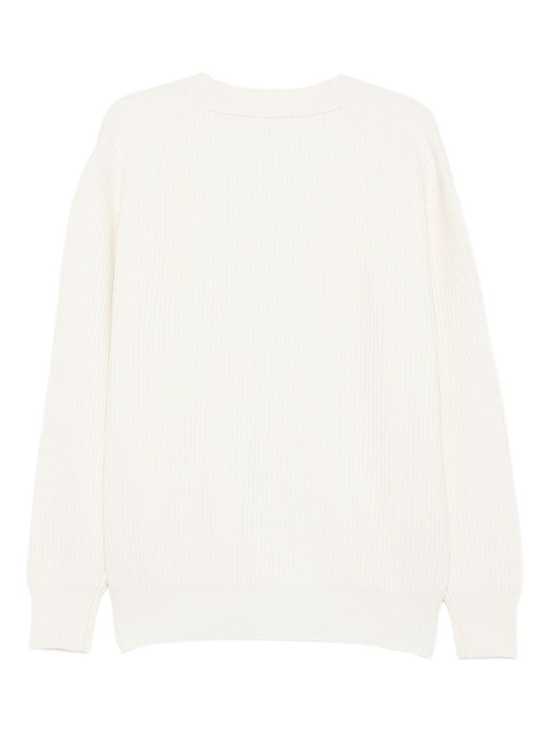 LARDINI ribbed buttoned-front cardigan outlook
