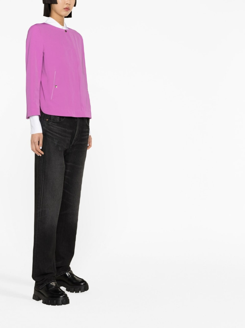 Herno collarless cropped-sleeve jacket outlook