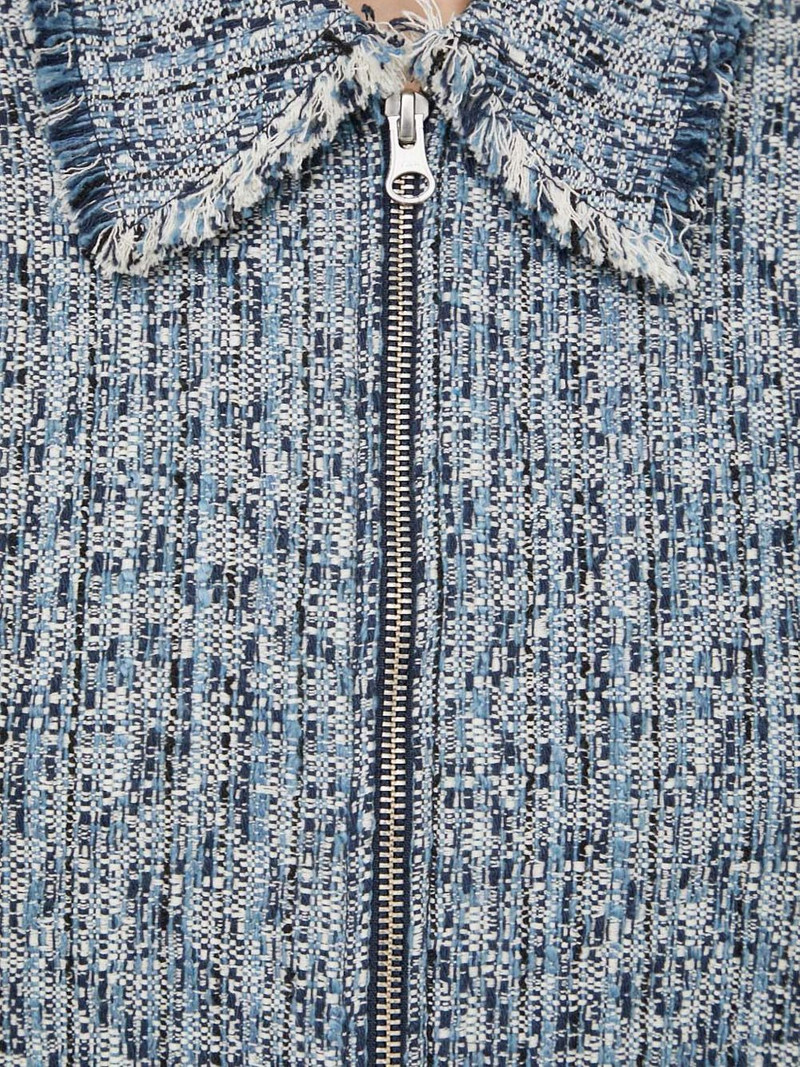 tweed-effect zip-up jacket 5