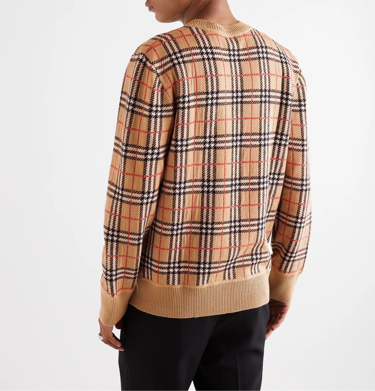 Checked Merino Wool Sweater - 4