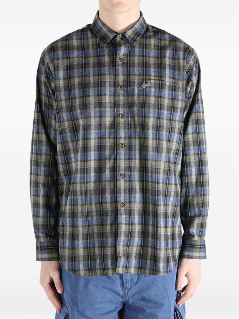 checked button-fastening shirt 3