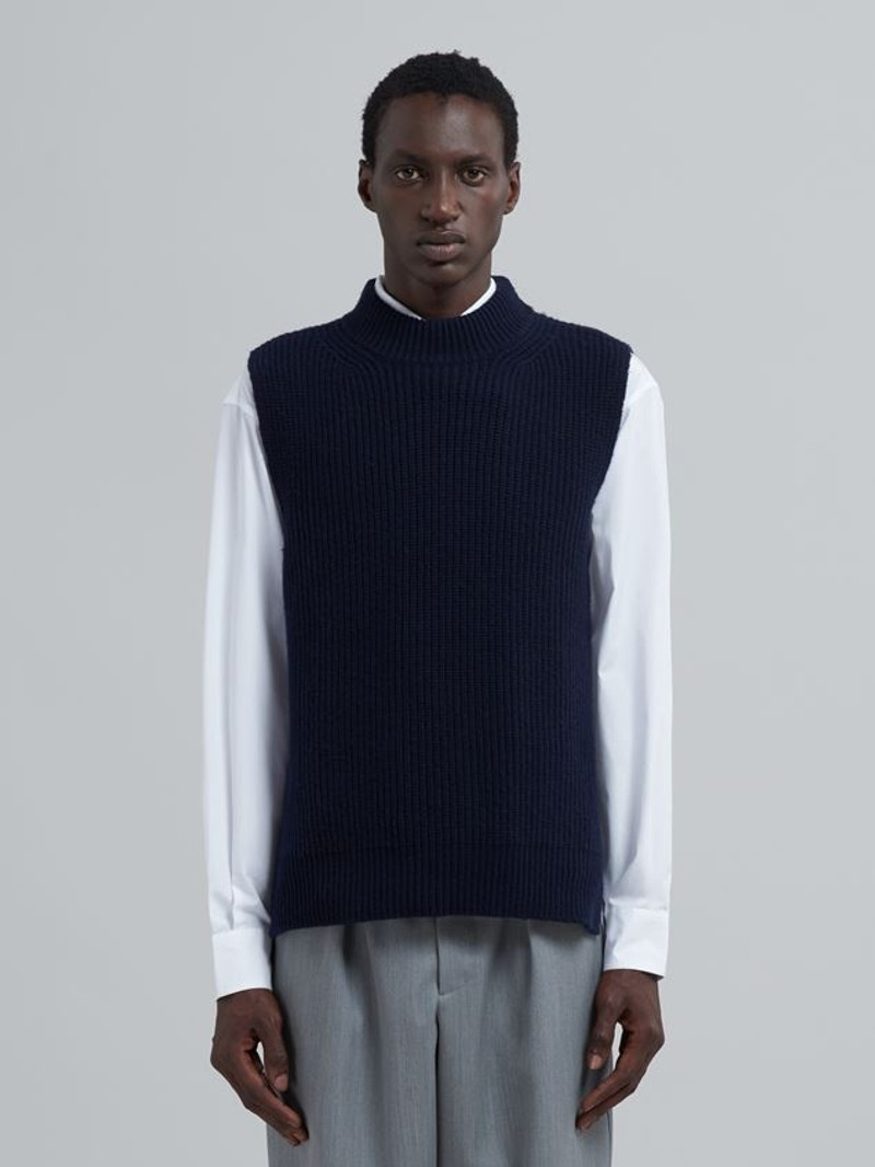 Marni ASYMMETRIC CARDED WOOL VEST outlook