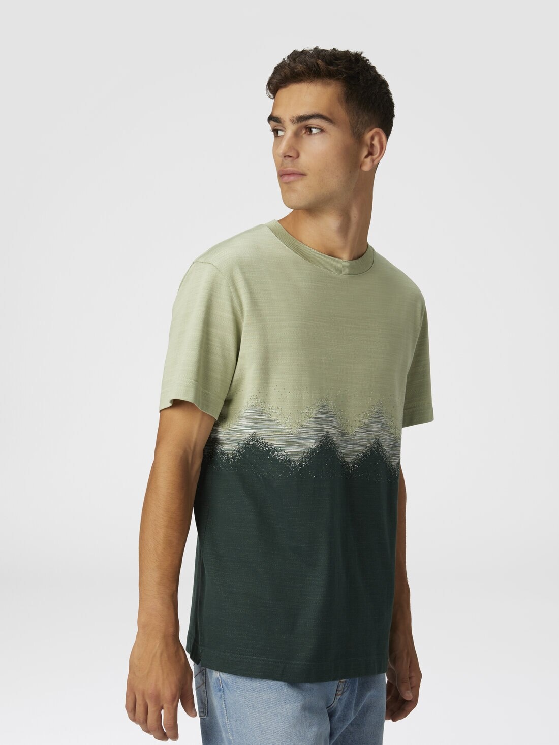 Cotton crewneck T-shirt with slub zigzag - 4