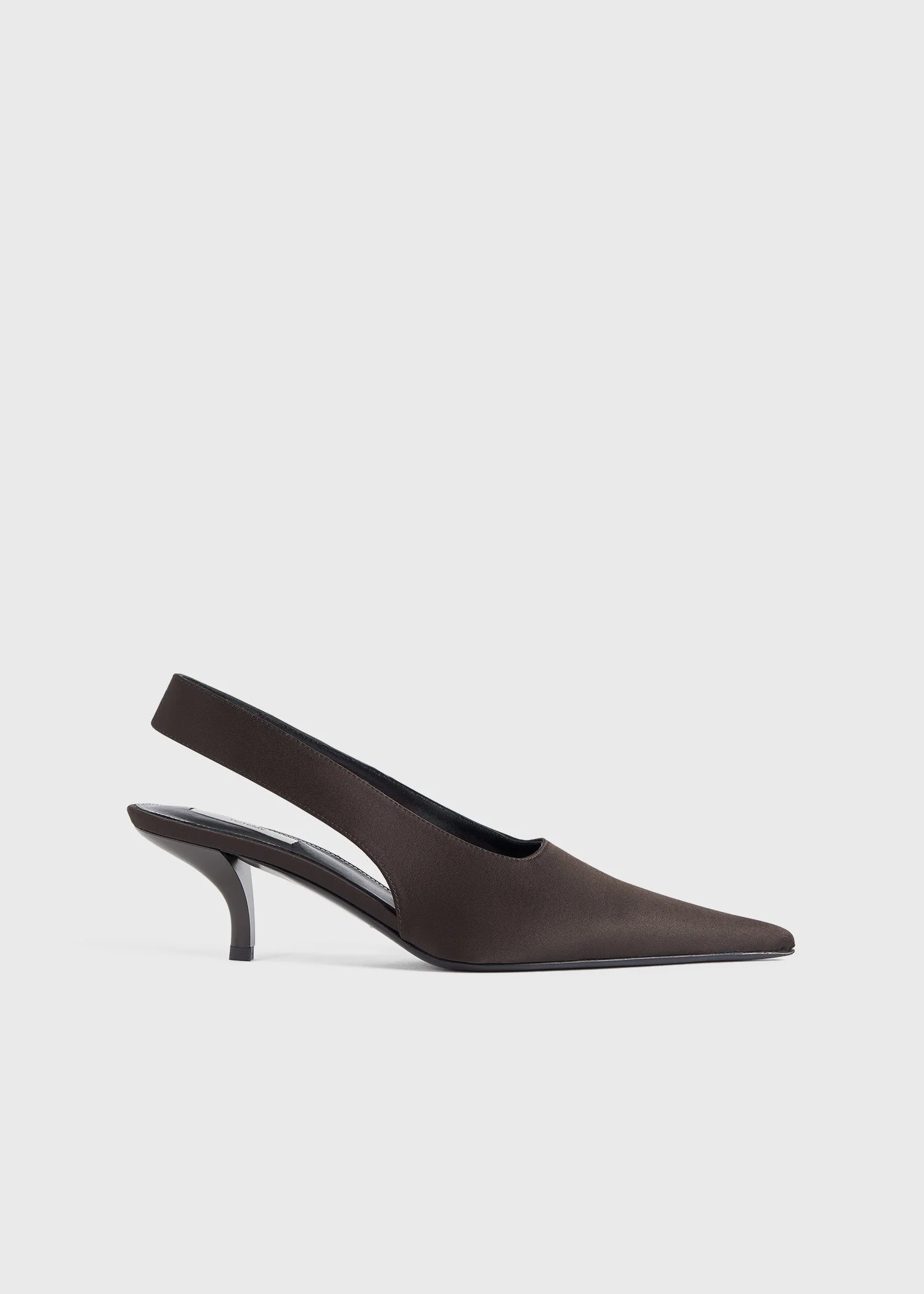Classic satin slingbacks espresso - 1