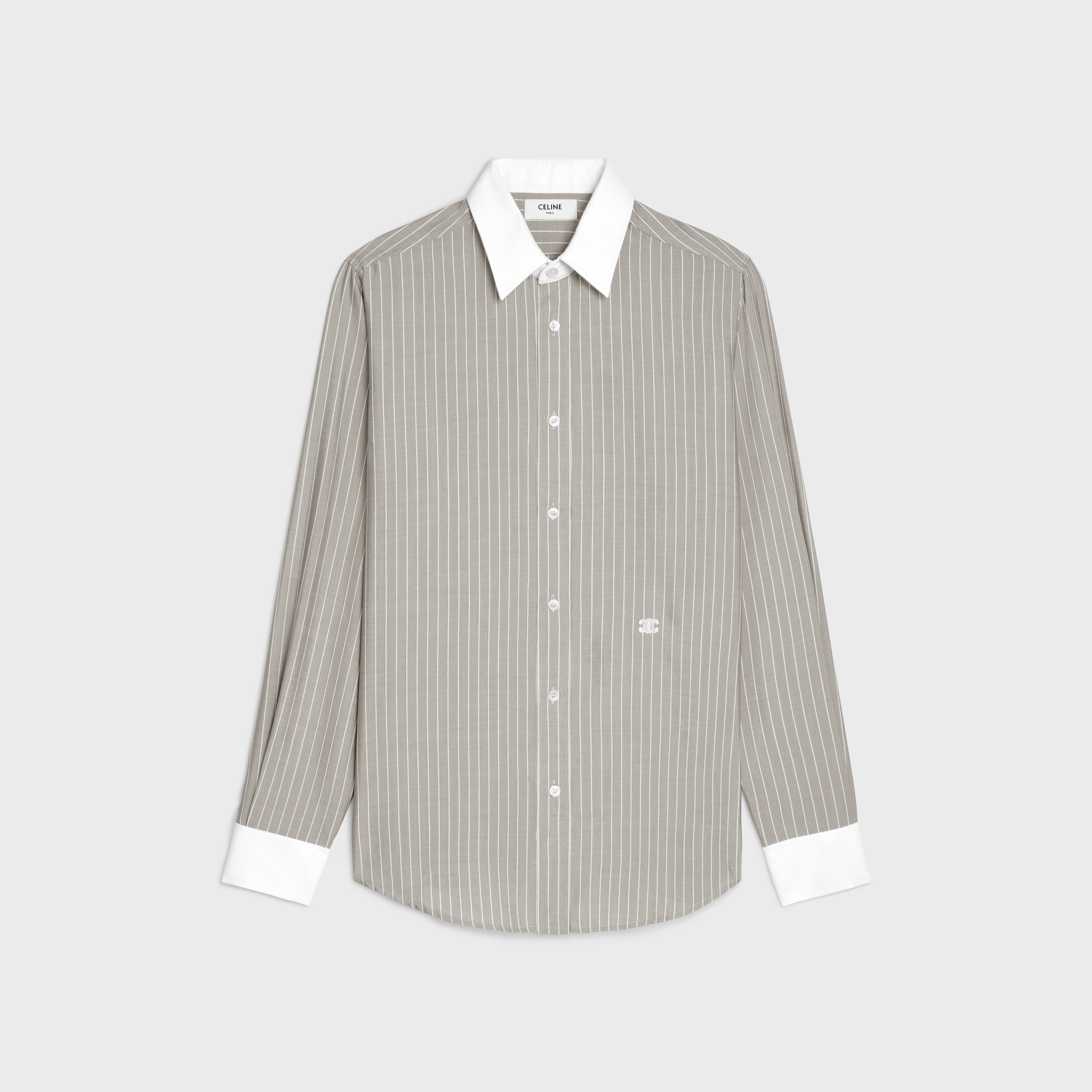 loose carnaby shirt in striped silk - 1