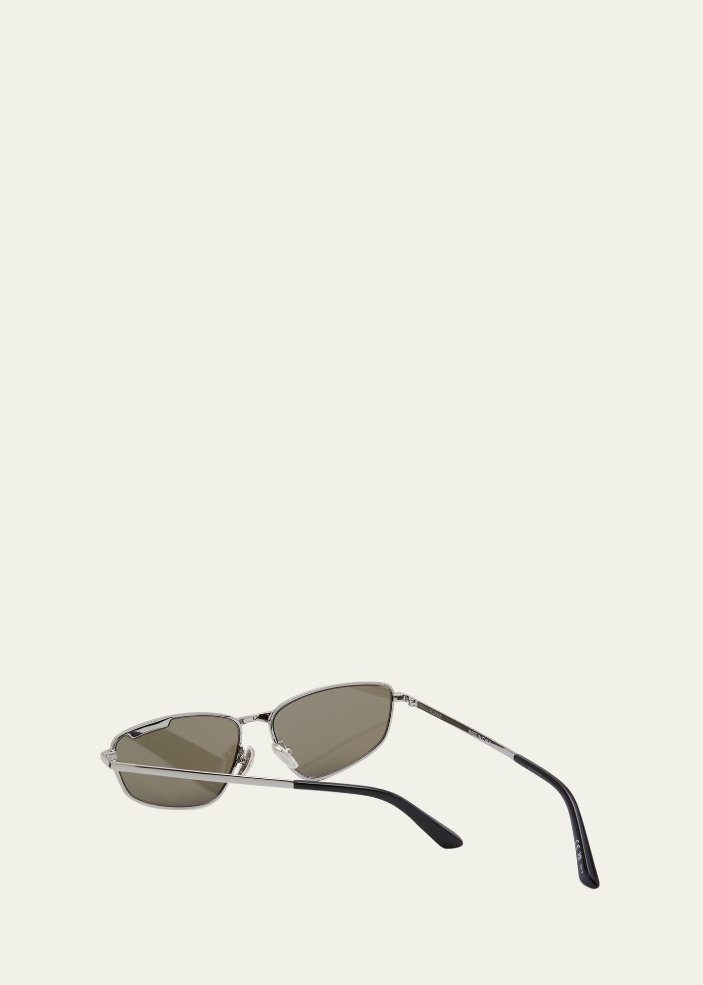 Men's Metal Cat-Eye Sunglasses with Logo - 2