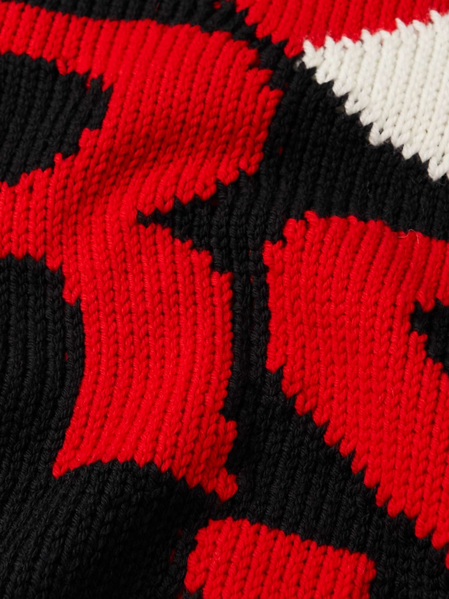 Cropped Logo-Jacquard Merino Wool Sweater - 3