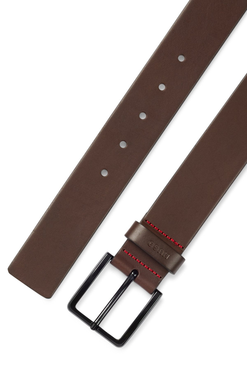 ITALIAN-LEATHER BELT WITH LOGO-STAMPED KEEPER 3