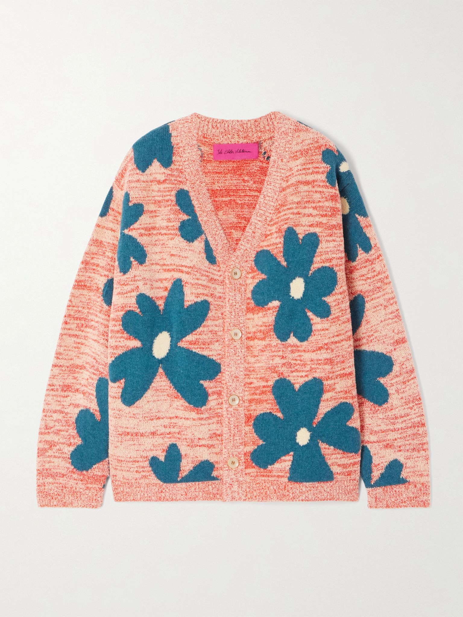 Floral Sun & Moon jacquard-knit cashmere-blend chenille cardigan Multi - 1