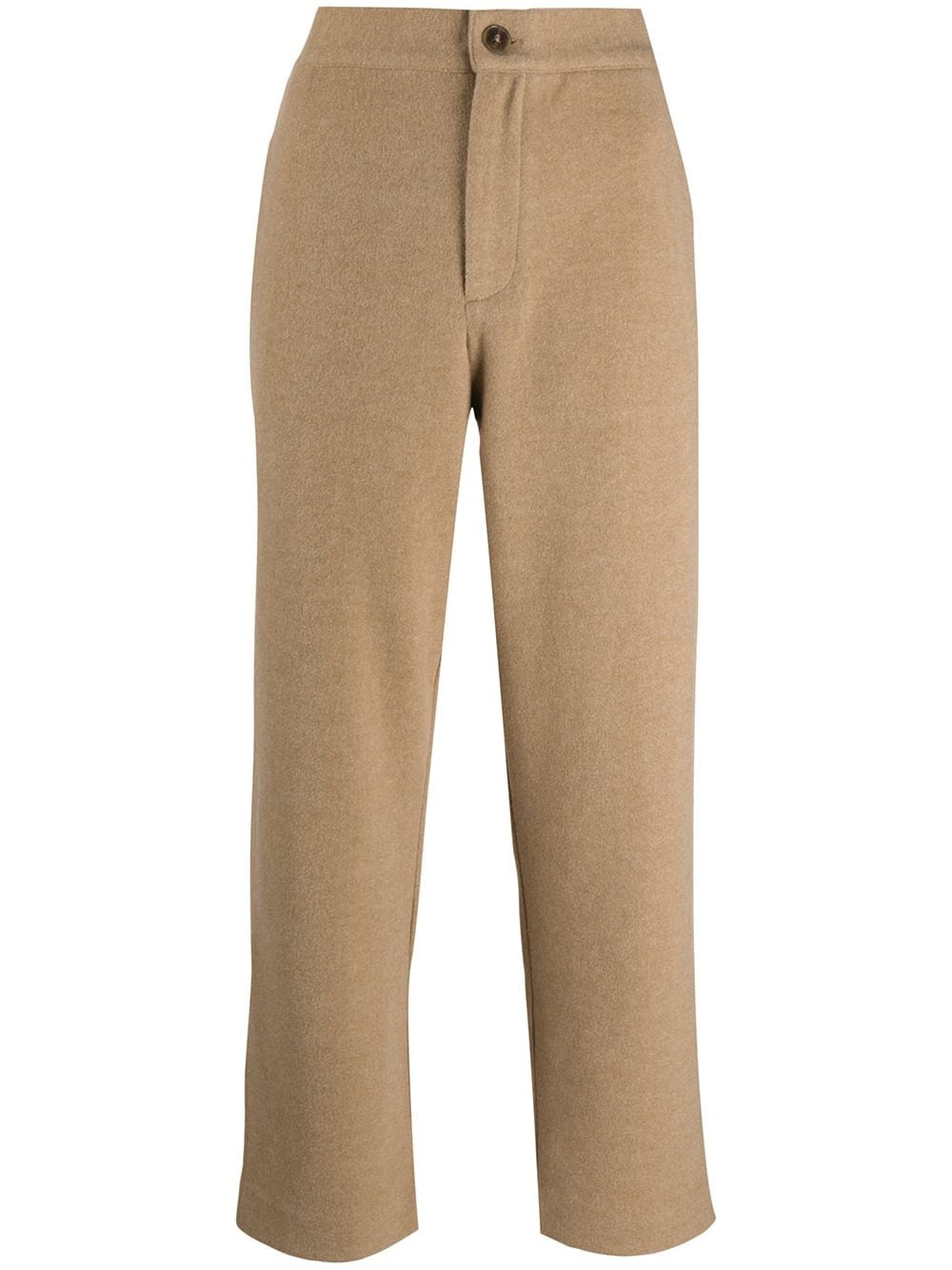 high-rise cropped felt trousers - 1