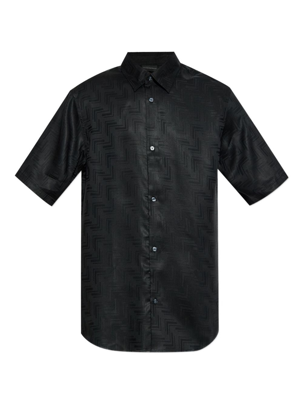 geometric-pattern short-sleeve shirt - 1