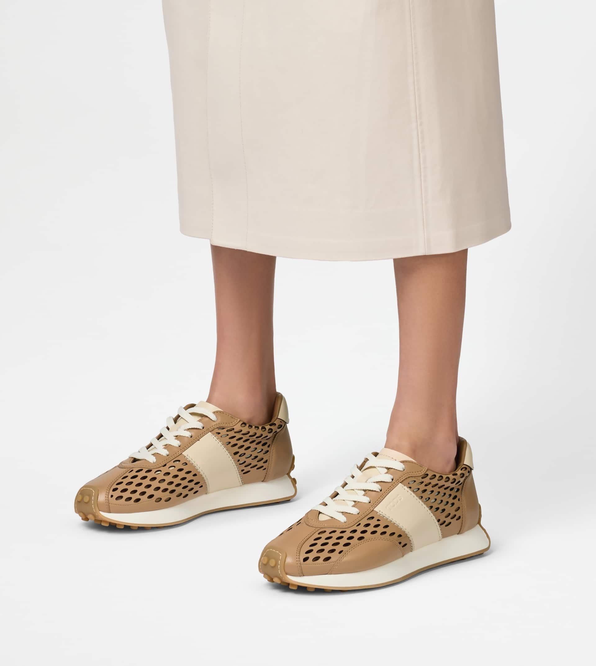 T VINTAGE SNEAKERS IN LEATHER - BROWN, BEIGE - 7