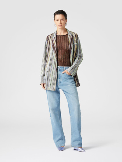 Missoni Double-breasted blazer in striped lamé slub viscose outlook