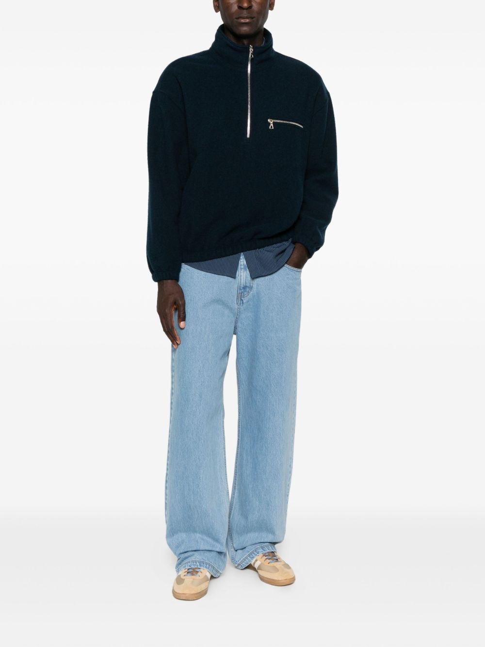 zip-pocket wool sweater - 2