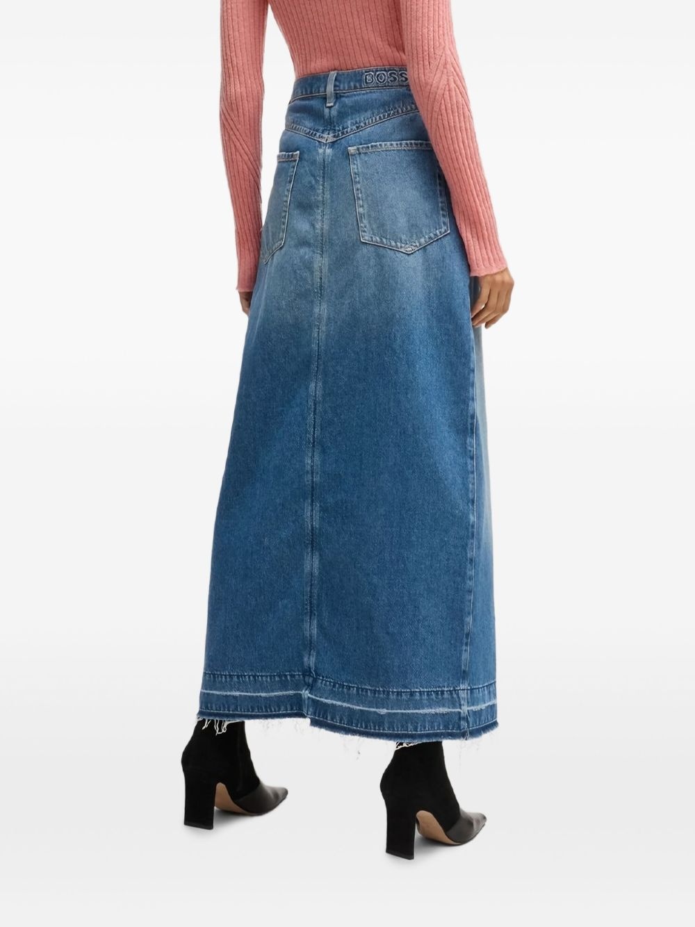 denim maxi skirt - 4