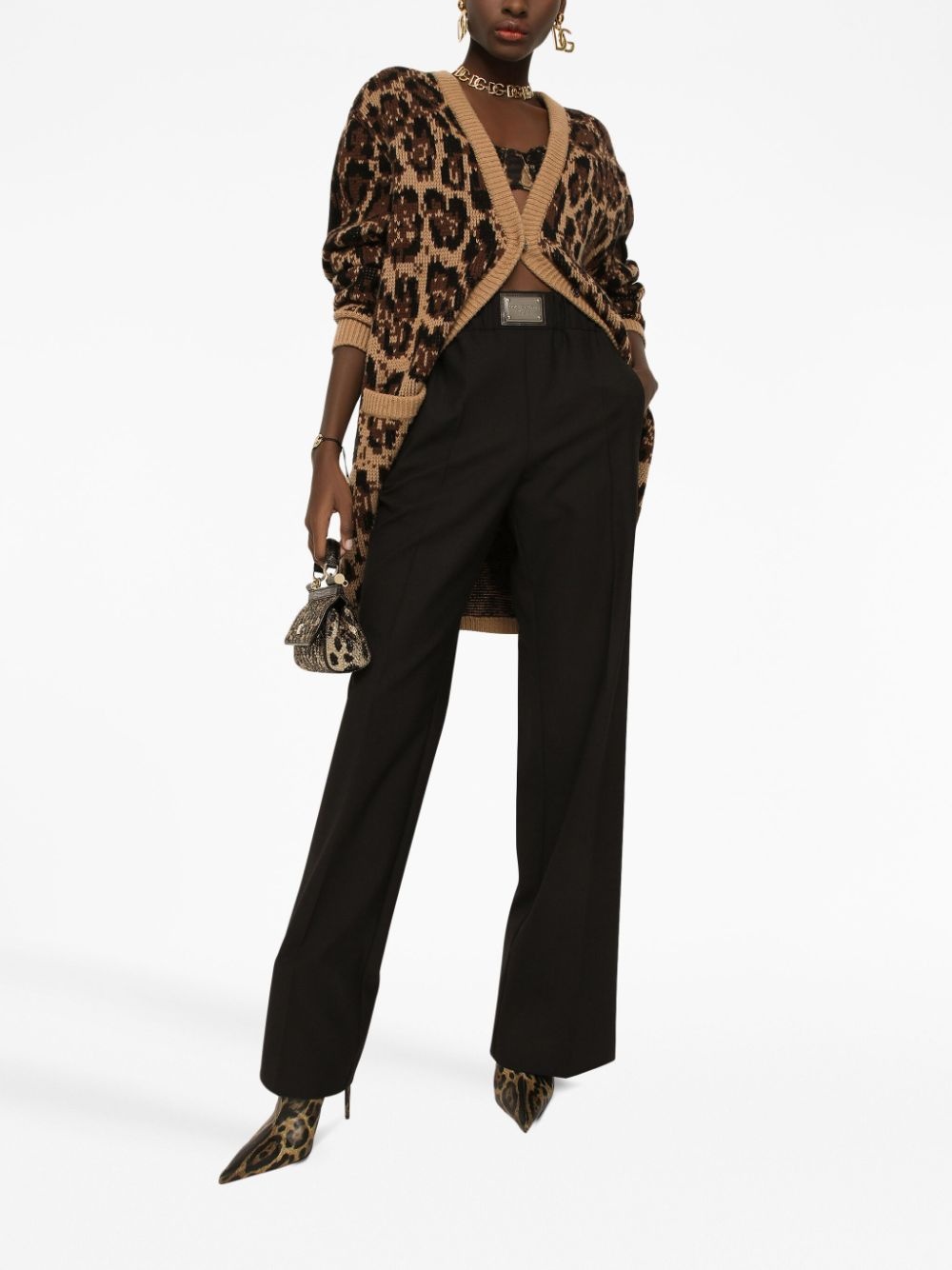 leopard-print V-neck cardigan - 2